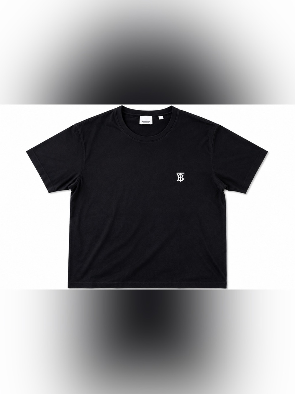 Burberry Black Crewneck T-Shirt with White Neck Label